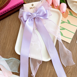 Jepit Rambut Pita Manis Panjang 15cm Warna Permen, Jepit Rambut Besar Bahan Kain Model Duckbill untuk Anak Perempuan, Aksesoris Rambut Putri - Product Image 6
