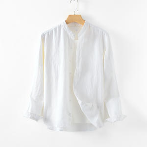 Primavera nuova camicia da <span class=keywords><strong>uomo</strong></span> in <span class=keywords><strong>lino</strong></span> piccolo bavero a maniche lunghe Casual in cotone <span class=keywords><strong>di</strong></span> <span class=keywords><strong>lino</strong></span> - Product Image 4