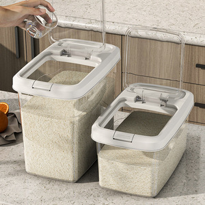 Free shipping transparent rice bucket, household daily use, moisture-proof and insect-proof sealed rice <b>box</b>, kitchen grain - Product Image 2