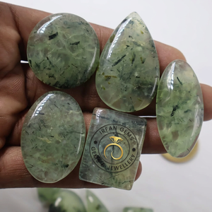 Prehnite Naturelle de Qualité, Formes Mixtes, Cabochons Verts, pour la Guérison Spirituelle, Cristal Brut en Vrac pour la Fabrication de Bijoux, Bénéfices Personnalisés de la Prehnite - Product Image 1