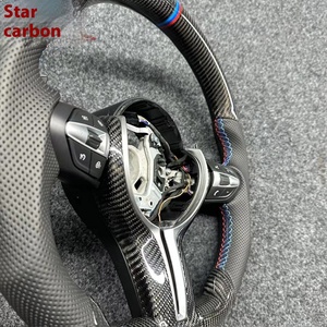 Volant sport en cuir avec assemblage en fibre de carbone, 4 branches, pour châssis F, kit de mise à niveau pour voitures électriques M3/M5/M6 - Product Image 3