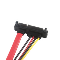 Câble d'alimentation de données SATA 3.0SATA 7 + 15 broches mâle à femelle à angle de 90 degrés 25CM câble d'extension SATA 22Pin mâle à femelle