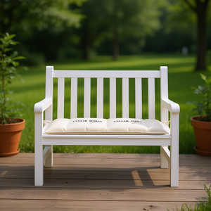 Coussin de banc d'extérieur Foue Niro, crème, tissu Oxford, rectangulaire, coussin de jardin, amovible, lavable, toutes saisons - Product Image 2