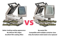 Scelleuse manuelle de comptoir pour bouteilles et barquettes alimentaires, machine de thermoscellage commerciale portable pour sacs en plastique et films d'aluminium, haute précision pour restaurants