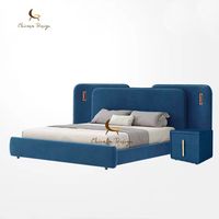 Nordischer Stil Mehrfarbiges Weiches Leder Holzrahmen Montiertes Modernes Stauraum-Bett in Queensize für Schlafzimmer