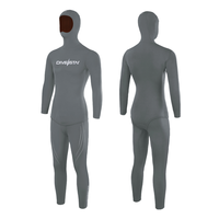 DIVESTAR Logo Kustom Warna-warni Kain Neoprena 3MM Dua Bagian Lengan Panjang Profesional Freediving Tahan Air Ukuran Besar Wetsuit