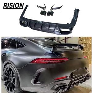 Spoiler avant style Babos, spoiler inférieur de pare-chocs arrière en fibre de carbone, embouts d'échappement, ailerons aérodynamiques pour Mercedes-Benz <span class=keywords><strong>AMG</strong></span> <span class=keywords><strong>GT</strong></span> <span class=keywords><strong>63</strong></span> - Product Image 1