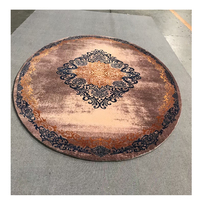 Tapis en nylon imprimé à la machine, forme ronde, haute qualité, rouge, pour salon, prix de gros, décoration intérieure, tapis épais