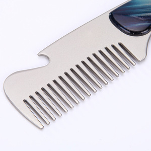 Peigne à barbe en acier inoxydable, outil de coiffure portable pour hommes, pour tailler et polir, taille 15cm, comme indiqué - Product Image 2