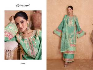 Chinon lourd avec séquence et broderie de Codding Costume Salwar pour femme disponible à un prix abordable - Product Image 3