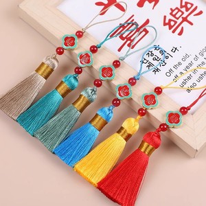 Two Tone Four Leaf Clover Tassel Pendant Decorative Ornament For <b>Bookmark</b> Phone Case USB Drive Gift Wholesale - Product Image 3
