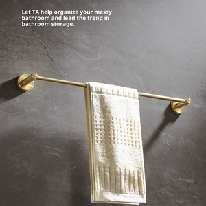 Porte-serviettes doré en acier inoxydable 304, à tige unique, à fixation par perçage, pour <span class=keywords><strong>salle</strong></span> <span class=keywords><strong>de</strong></span> <span class=keywords><strong>bain</strong></span> et toilettes, support <span class=keywords><strong>de</strong></span> suspension pour serviettes <span class=keywords><strong>de</strong></span> toilette à tige unique - Product Image 3