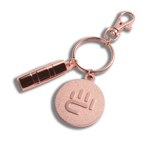 Unique Souvenir Gift Wholesale Factory <b>Custom</b> Embossed Logo Design Luxury Gold Rose <b>Keychain</b> - Product Image 1