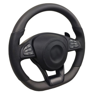 Volant sport en cuir personnalisé avec finition carbone mate pour <span class=keywords><strong>Mercedes</strong></span> CLA Classe C Classe E CLS W205 W213 W222 - Product Image 6