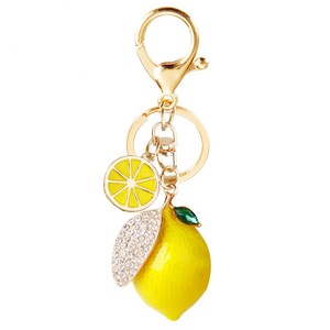 Dễ thương và hợp kim Rhinestone trái cây chanh xe Keychain túi quyến rũ - Product Image 3