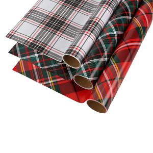 Classic Country Blue Checkered <b>Wrapping</b> <b>Paper</b> PE Waterproof Recyclable Plaid Print Baby Boy Shower Birthday Newborn Gift - Product Image 3