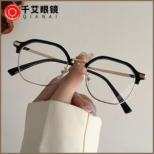 Q5-5613 Lunettes unisexe demi-cerclées irrégulières, verres anti-lumière bleue, forme octogonale, origine Taizhou - Product Image 4