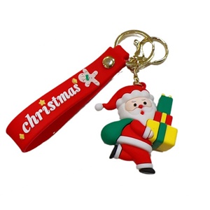 Porte-clés de Noël en forme de dessin animé, Père Noël, cadeau, poupée 3D, pendentif de sac, porte-clés de voiture, cadeau de Noël - Product Image 5