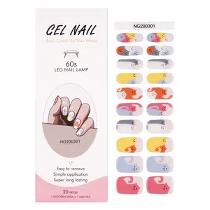 2024 Uv Gel Polish Hot Selling Nail Factory Beauty Product Wholesale New UV Gel Nail Sticker Semi Cured Gel Polish Nail Wraps
