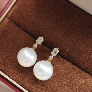 UM Jewelry 925 Silver Gold Plated <b>Stud</b> <b>Earrings</b> Wholesale Freshwater Pearl Unisex <b>Men</b> Women Anniversary Daily Gift - Product Image 4