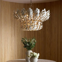 Lustre moderne créatif nordique vert et blanc en forme de noix de coco de haute qualité pour hôtel, escalier, chambre à coucher, salon