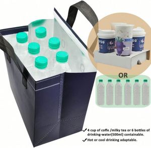 Sac isotherme jetable en non-tissé avec doublure en aluminium pour la distribution extérieure de thé au lait chaud et de crème glacée - Product Image 2