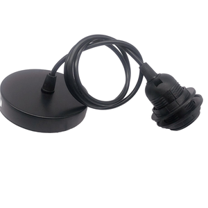 <span class=keywords><strong>Douille</strong></span> de lampe Edison vintage moderne et simple, support <span class=keywords><strong>E27</strong></span> à vis, base LED pour plafond, 220V, 1m, plastique noir, garantie 5 ans, pour la maison - Product Image 2