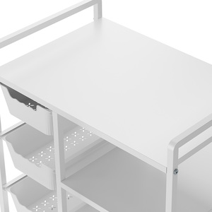 Fabricant de rangements domestiques Chariot de rangement à <span class=keywords><strong>4</strong></span> tiroirs en plastique Chariot utilitaire double face pour la cuisine Support de rangement - Product Image 4