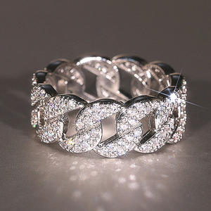 Bague Cocktail T0768 en Argent 925 avec Sertissage Pavé de Cristaux Strass Taille Ronde Brillante, Bijou Unisexe pour Fête - Product Image 6