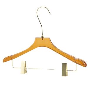 בגדי לוגו מותאמים אישית שקופים להחליק ללא להחליק מעיל חחח וחצאית קליפ אקרילי צהוב עם ווים זהב - Product Image 6