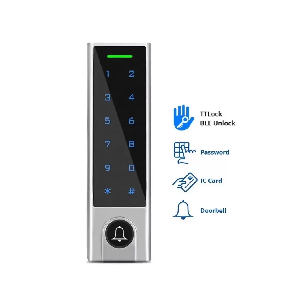 IP66 Étanche WiFi TTlock Smart App Lecteur RFID Biométrique D'empreintes Digitales sonnette ascenseur Système de Contrôle D'accès