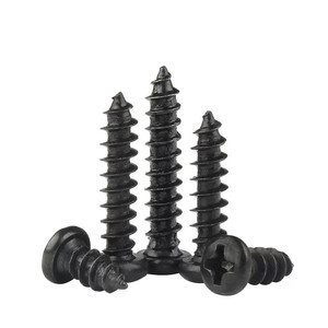 Vis autotaraudeuses à tête cylindrique M1 M2 X 3mm M3 M4, vis à bois à tête cylindrique zinguée noire, Tornillo Cabeza Redonda Cruzada - Product Image 1