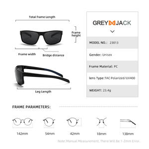 Lunettes de soleil polarisées Greyjack, monture noire en PC, verres TAC photochromiques UV400, lunettes de sport d'extérieur - Product Image 5