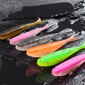 Leurre souple Aohu T-Tail pour pêche en eau douce, avec hameçon jig head, pour micro-espèces, longue portée, queue fourchue, Texas Rig - Product Image 2