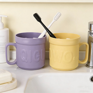 แก้วแปรงสีฟันพลาสติก PP ทนความร้อนสูง ความจุขนาดใหญ่ ปากแก้วทรงกลม สำหรับใช้ในห้องน้ำ เหมาะสำหรับคู่รัก - Product Image 5