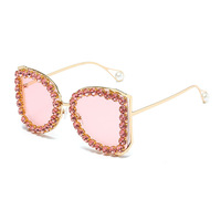 Nouvelle Collection de Lunettes de Soleil De Luxe 2024 avec Logo Personnalisé, Strass et Monture Surdimensionnée pour Femmes