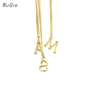 Wuqie <span class=keywords><strong>สร้อย</strong></span>คอ<span class=keywords><strong>ตัว</strong></span><span class=keywords><strong>อักษร</strong></span>ชุบทอง,เครื่องประดับเงินเรียบง่าย<span class=keywords><strong>สร้อย</strong></span>คอจี้ตัว<span class=keywords><strong>อักษร</strong></span> - Product Image 1