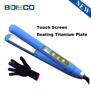 Bdisco Hair Straightener Touch Screen Floating Titanium Plate Electric With Glove For Home Use - Product Image 1