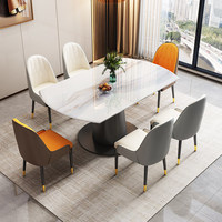 Ensemble de table et de chaises de salle à manger en marbre, style moderne minimaliste et luxueux, extensible et rotatif, pour salles à manger, hôtels et maisons