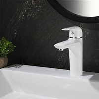Robinet de lavabo moderne à poignée unique avec cartouche céramique, fonction de dosage, construction en plastique ABS