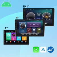 Autoradio multimédia universel 2 DIN 7 pouces avec GPS, Carplay, Android Auto, musique, Bluetooth, radio FM, entrée caméra de recul