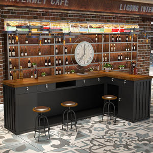 Mostrador de recepción de barra de madera moderno personalizado para hoteles, cafeterías, clubes nocturnos, bodas, gimnasio, edificios de oficina, Mostrador de barra comercial - Product Image 5