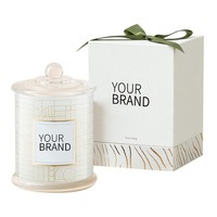 Boîte à bougies personnalisée d'approvisionnement en usine, bougie en verre dépoli parfumée à la cire de soja naturelle sans fumée