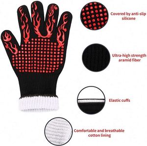 Gants de cuisson antidérapants en silicone de qualité alimentaire, résistants à la chaleur jusqu'à 800°F, pour la cuisine - Product Image 3