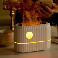 Diffuseur d'arômes à flamme simulée 200 ml, humidificateur ultrasonique USB, aromathérapie, lumière nocturne colorée, pour la maison, le bureau, l'hôtel