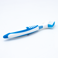 Offre Spéciale brosse à dents de prothèse dentaire colorée à double tête à poils durs avec poignée en PP pour un usage domestique