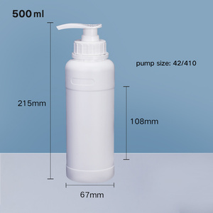 500ml 빈 플라스틱 로션 병, 샴푸 포장용 펌프 포함 - Product Image 4
