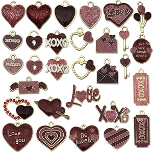 จี้ห้อยคอวันวาเลนไทน์ <span class=keywords><strong>XOXO</strong></span> ทำด้วยมือทำมือทำจากอัลลอยด์สีชมพูสีทองแบบหยดน้ำมันรักหัวใจเครื่องประดับสร้อยคอที่มีเสน่ห์ - Product Image 6