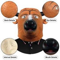 Masque amusant en latex de Démon Bouc, accessoires de farce pour fête d'Halloween, coiffe animale, vente en gros, conception personnalisée pour mascarade