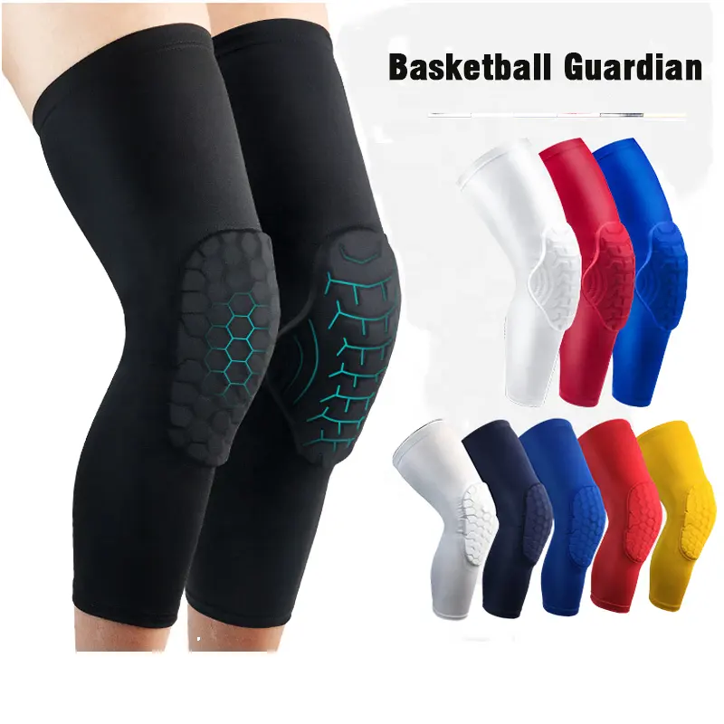 Benutzer definiertes Logo Basketball Knies chützer Volleyball Kniesc honer Honeycomb Antislip Beinman schette Bein kompression hülsen